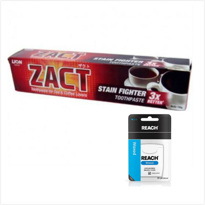 ZACT漬脫牙膏190gx6+REACH牙線*3 (8.8折)