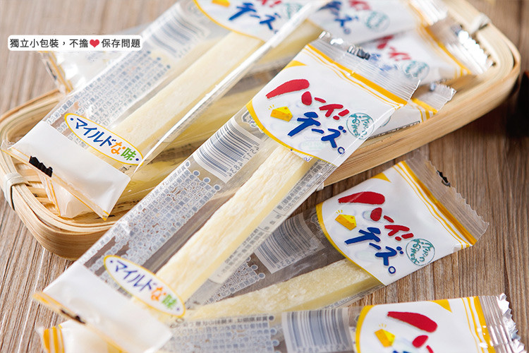 テズ。獨立小包裝,不擔 保存問題,チーズ。マイルドな味>,マイルドな味。