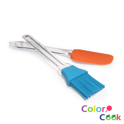【COLOR COOK】實用烘焙兩件組(矽膠刷29cm、刮刀27.5cm) (4.5折)
