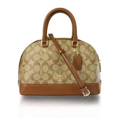 Coach 馬車大C Logo PVC 貝殼手提側背兩用包 (卡其駝) (3.6折)