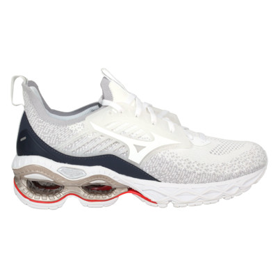 MIZUNO WAVE CREATION 22 WAVEKNIT 女慢跑鞋 白灰藍 (8.4折)