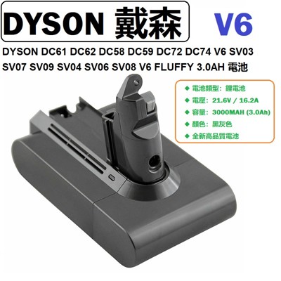 戴森 DYSON DC61 SV09 SV04 SV06 SV08 3.0AH 電池更換BSMI認證 (8.2折)