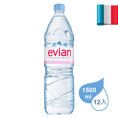 evian依雲天然礦泉水 1500ml (12入/箱) (8.3折)
