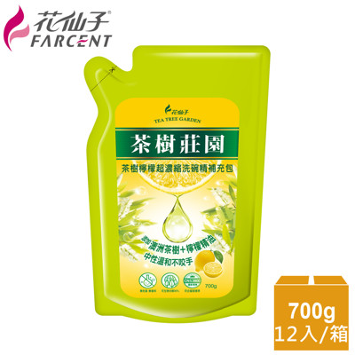 整箱購買【花仙子】茶樹莊園-茶樹檸檬超濃縮700g洗碗精補充包12入 (4.2折)