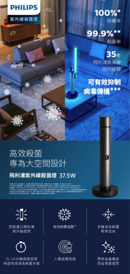 促銷價【Philips】飛利浦 軒羿全方位 紫外線殺菌燈 (PU003) (8.2折)
