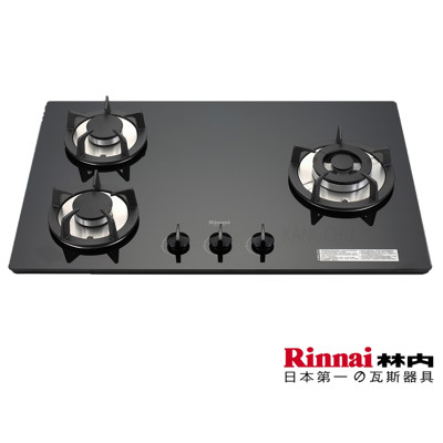 林內牌 RB-302GH 防漏好清潔強化玻璃檯面式三口瓦斯爐 (9折)