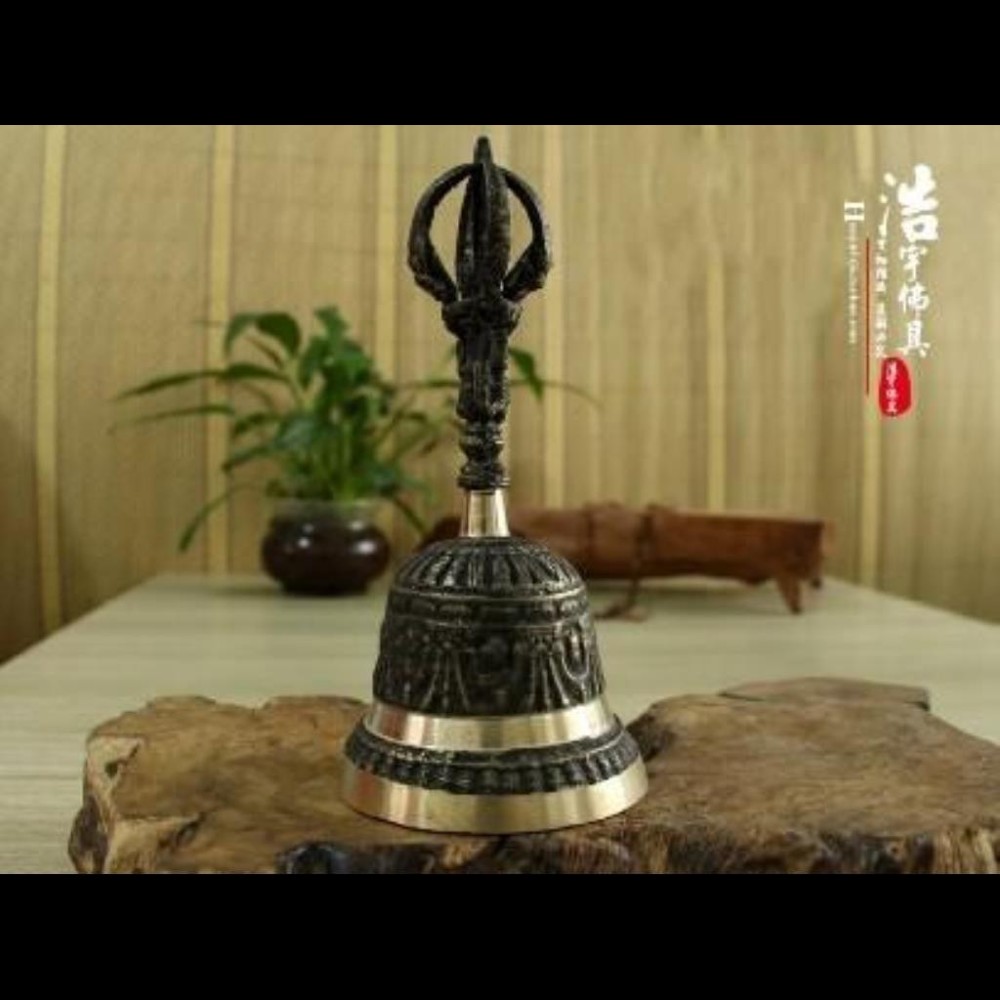 佛教用品密宗道教法器搖鈴手搖純銅鈴鐺金剛杵法事風水鈴鐺小的1入 松果購物