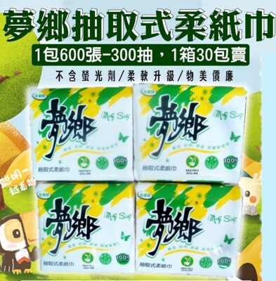 01011-163-興雲網購【夢鄉抽取式衛生紙】300抽30包1箱 100%原生紙漿 超柔細觸感 (5折)