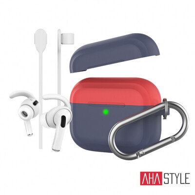 【AHAStyle】AirPods Pro 撞色掛勾保護套+耳掛式運動防掉耳機套+運動防丟繩 (8.9折)