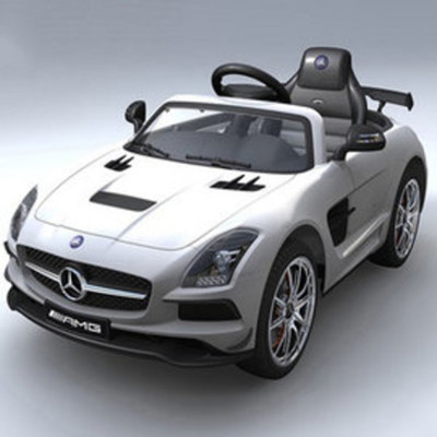賓士Benz 原廠授權 SLS 影音版 雙驅兒童電動車 烤漆銀 (6.6折)